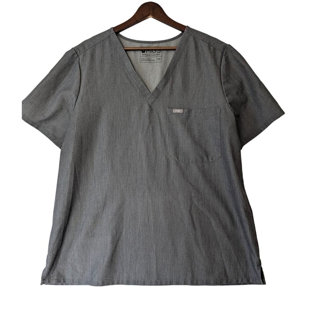 Figs Catarina One-Pocket Scrub Top Womens Size XXL Gray Medical Nurse Hospital